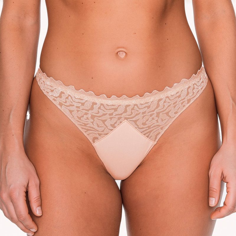 Calcinha Fio Dental Electric Waves Nude