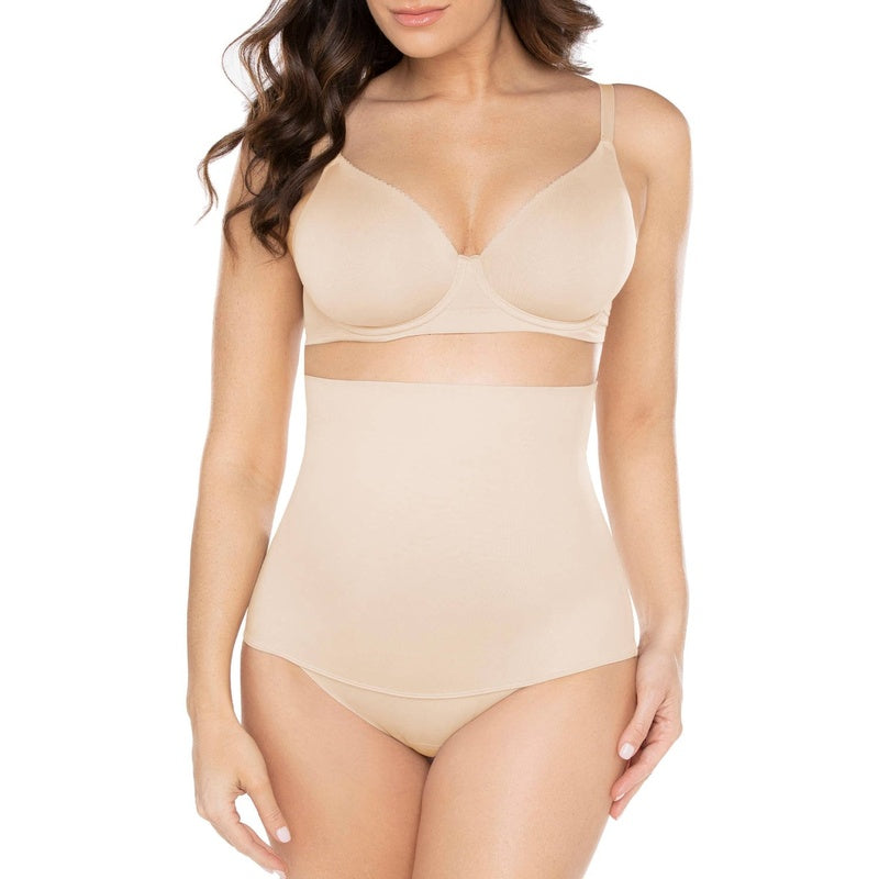 Calcinha Fio Dental modeladora de cintura alta extra alta Comfy Curves Nude