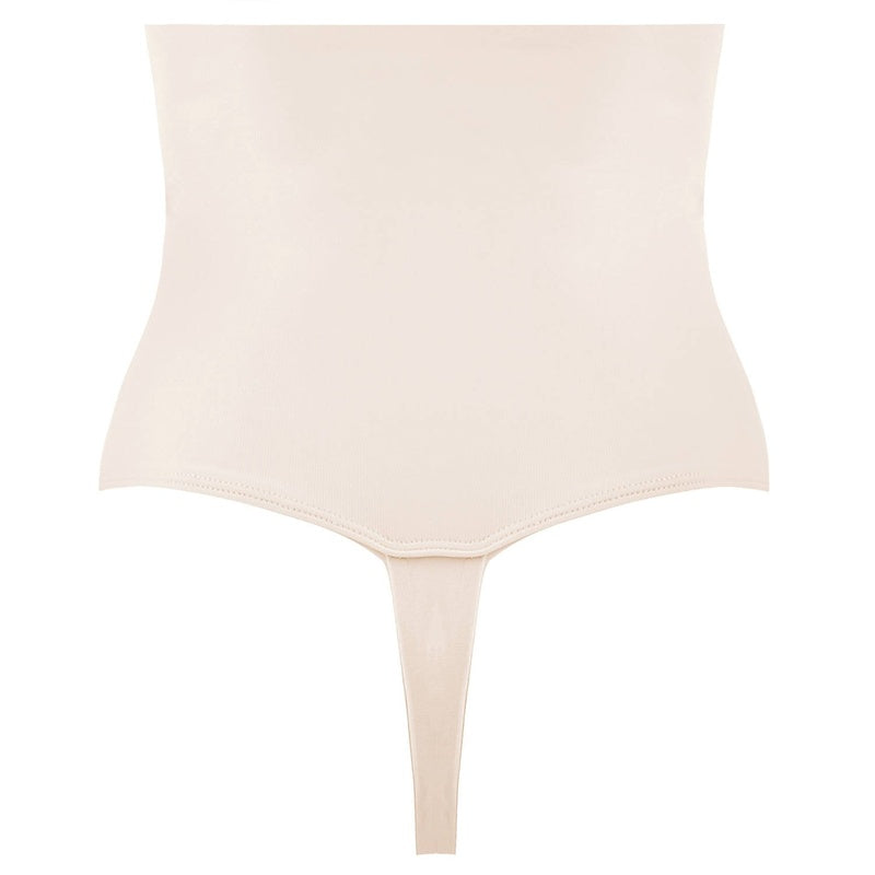 Calcinha Fio Dental modeladora de cintura alta extra alta Comfy Curves Nude
