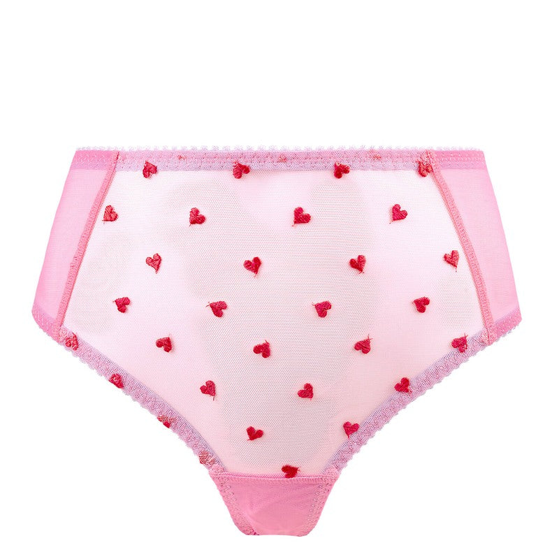 Calcinha cintura alta Priya Coração Flamingo