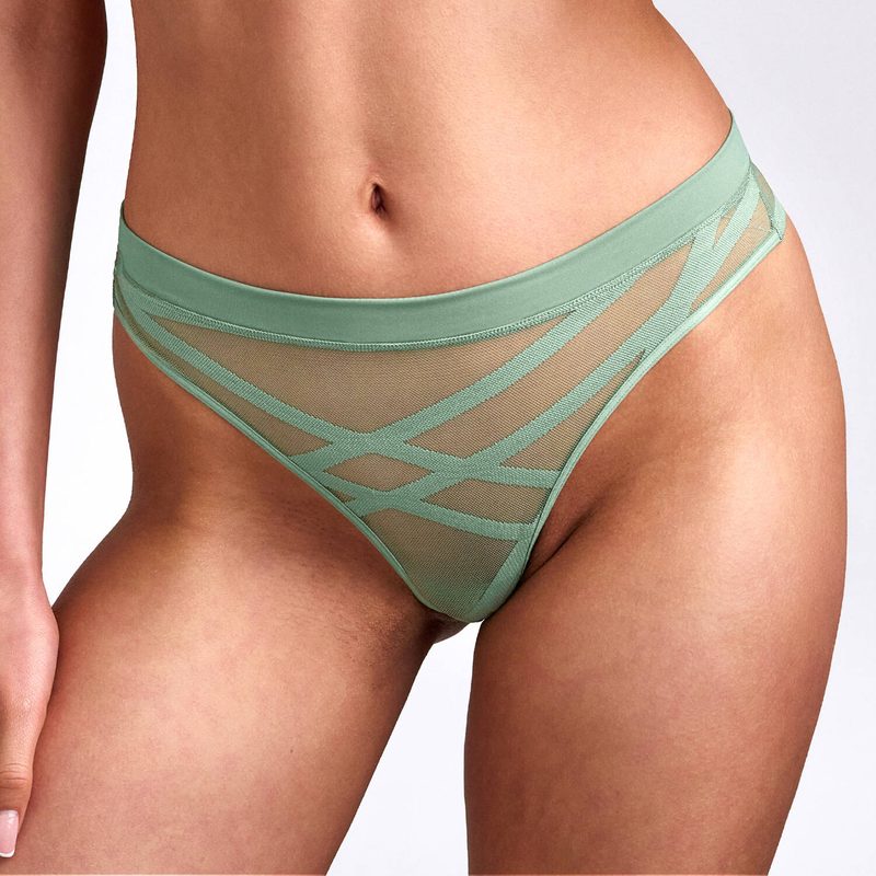 Calcinha Fio Dental The Illusionist Transparente Verde Claro