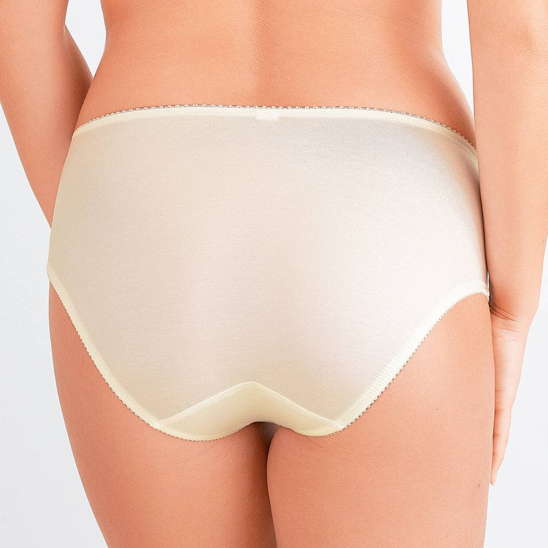 Calcinha cintura alta Swiss Broderie Natural