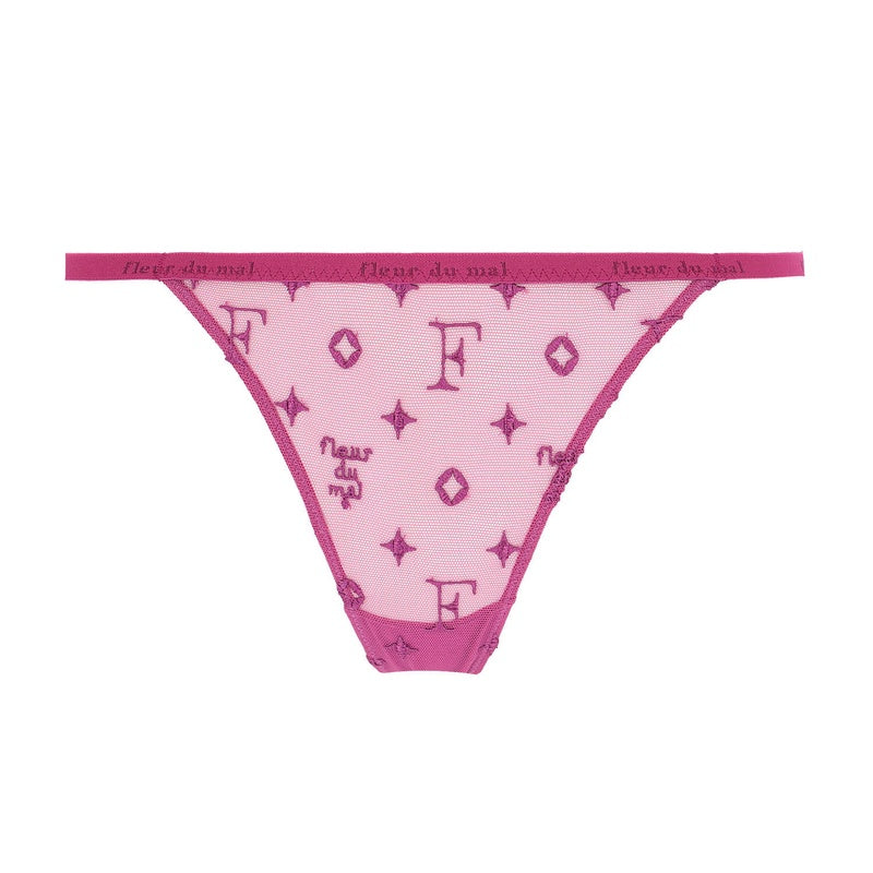 Calcinha Fio Dental Fleur Monograma Fúcsia