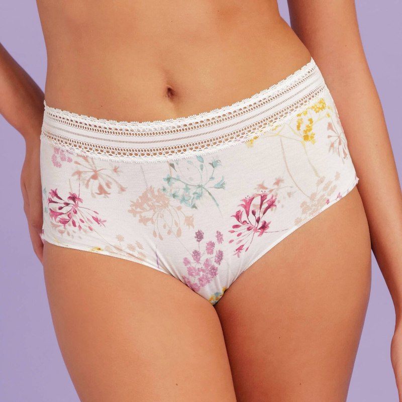 Calcinha Hipster cintura alta Souffle Fleuri Souffle Pastel