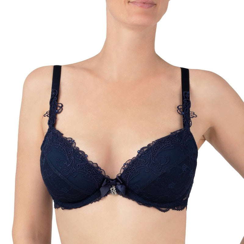 Sutiã Push-Up de Renda Soir de Venise Bleu Venise