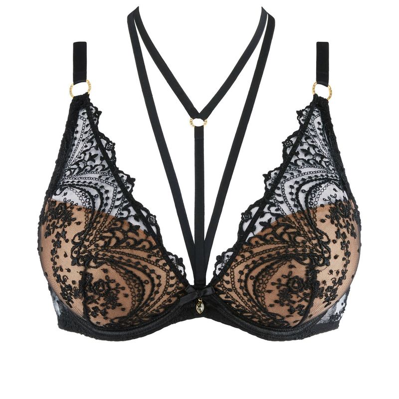 Sutiã Push-Up lenço Écrin Noir Noir Éclat