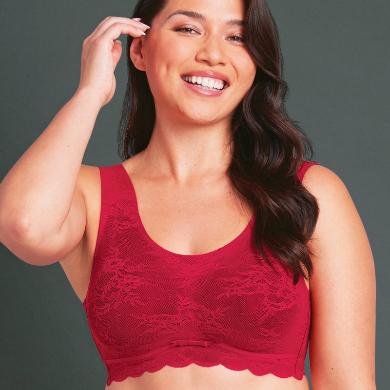 Sutiã bralette com bojo de Renda Essential Red