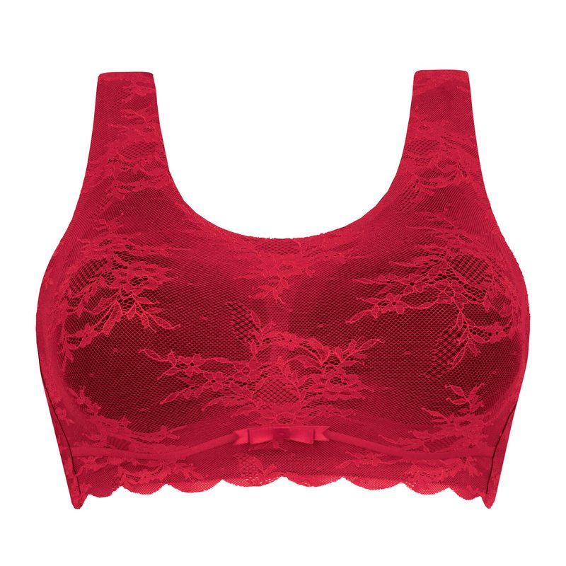 Sutiã bralette com bojo de Renda Essential Red