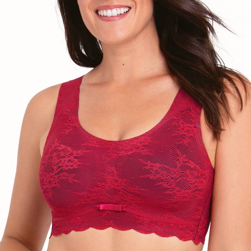 Sutiã bralette com bojo de Renda Essential Red