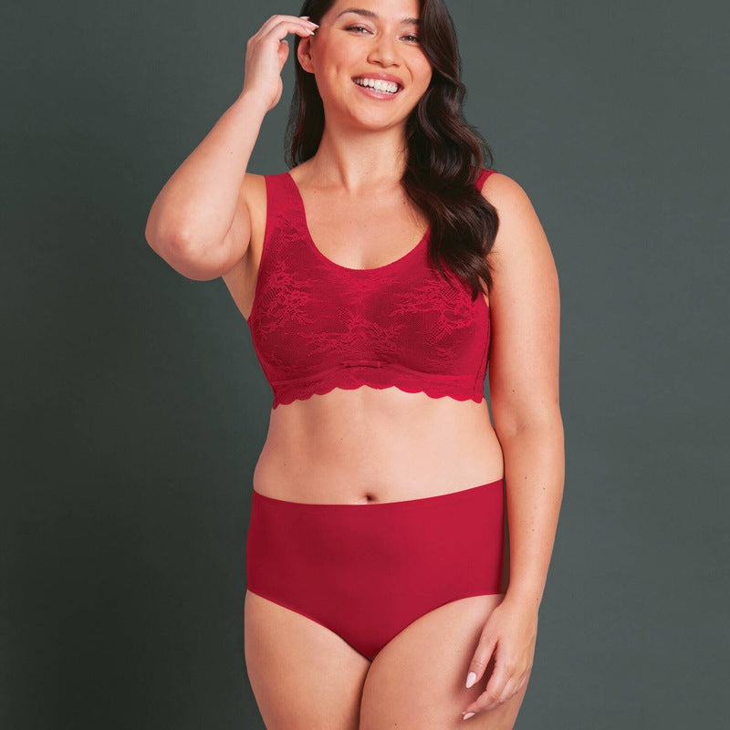 Sutiã bralette com bojo de Renda Essential Red