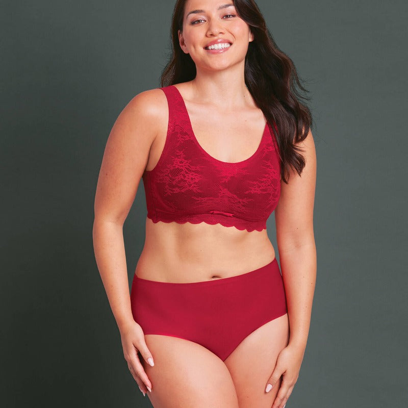 Sutiã bralette com bojo de Renda Essential Red