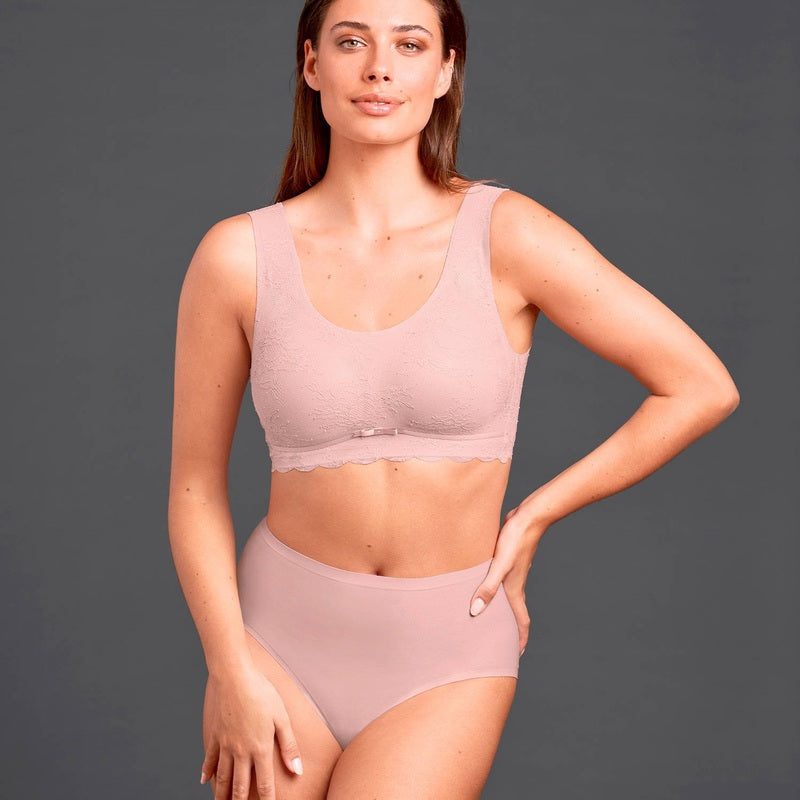Sutiã bralette com bojo de Renda Essential Rosewood
