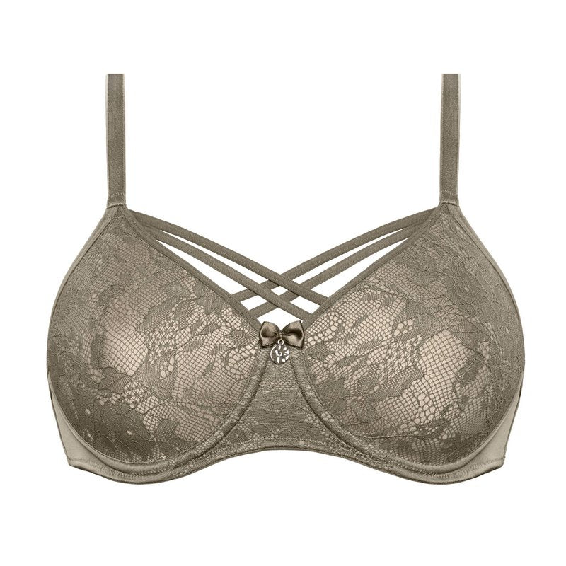 Sutiã de Renda sem fio Dame de Paris Lace Cappuccino Brown