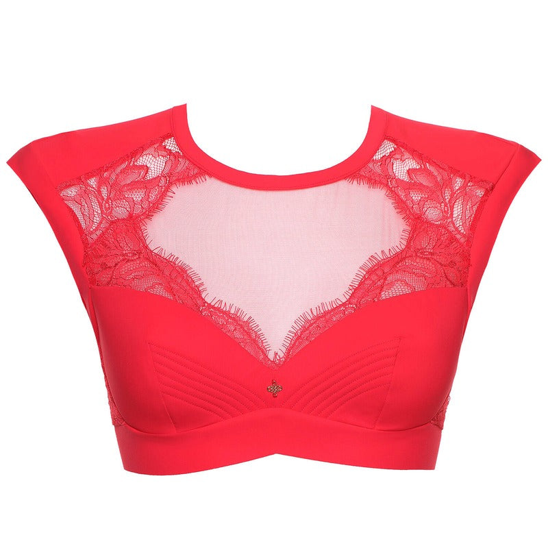 Top curto Love Glows Red
