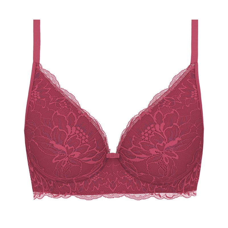 Sutiã sem fio de Renda Amourette Charm Sweet Marsala