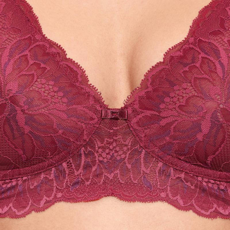 Sutiã sem fio de Renda Amourette Charm Sweet Marsala