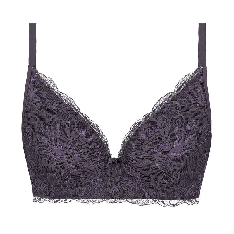 Sutiã sem fio de Renda Amourette Charm Ink Grey