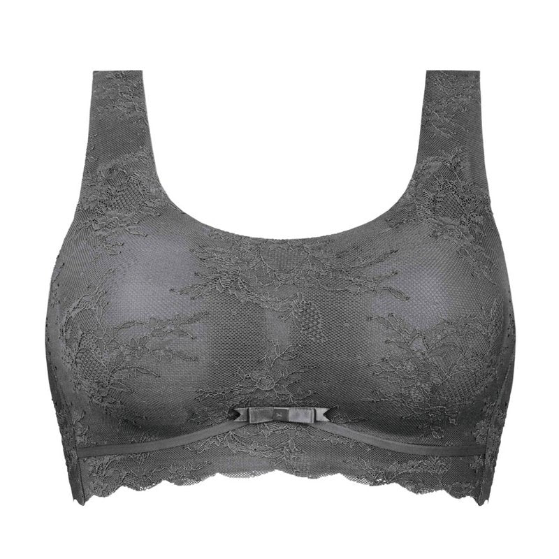 Sutiã bralette com bojo de Renda Essential Antracite
