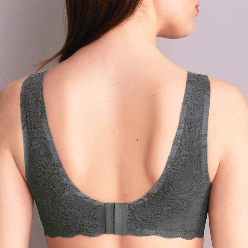 Sutiã bralette com bojo de Renda Essential Antracite