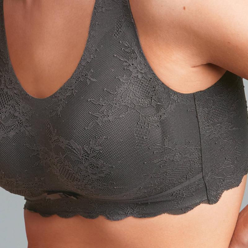 Sutiã bralette com bojo de Renda Essential Antracite