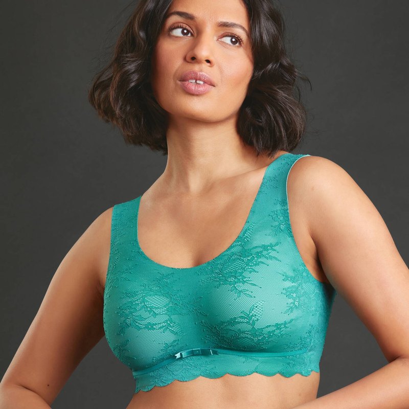 Sutiã bralette com bojo de Renda Essential Light Emerald