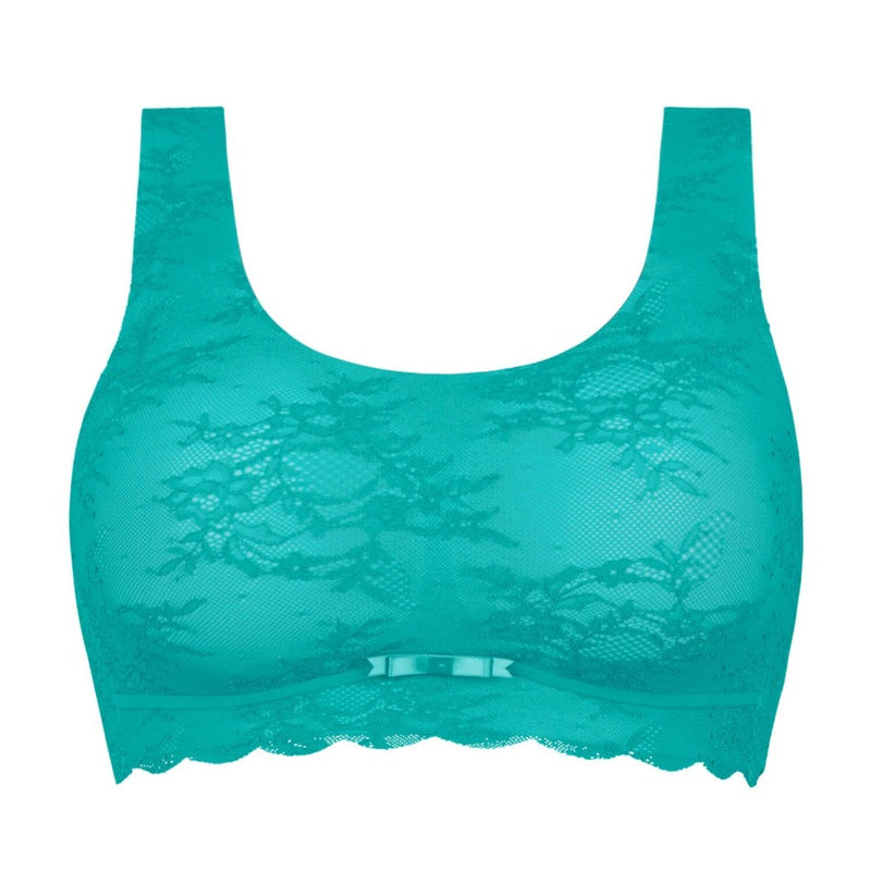 Sutiã bralette com bojo de Renda Essential Light Emerald