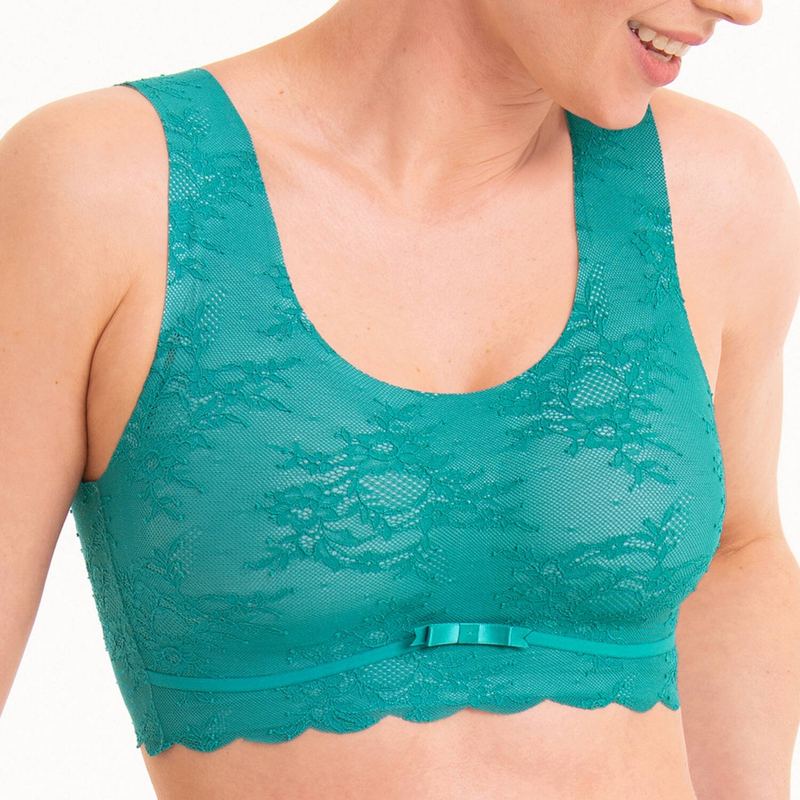 Sutiã bralette com bojo de Renda Essential Light Emerald