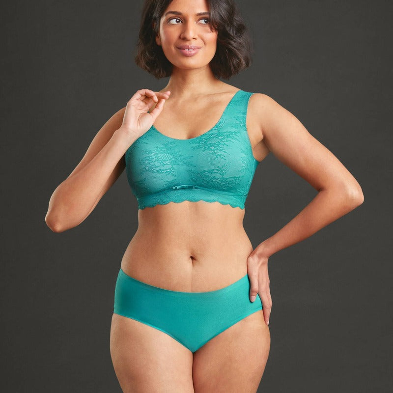 Sutiã bralette com bojo de Renda Essential Light Emerald