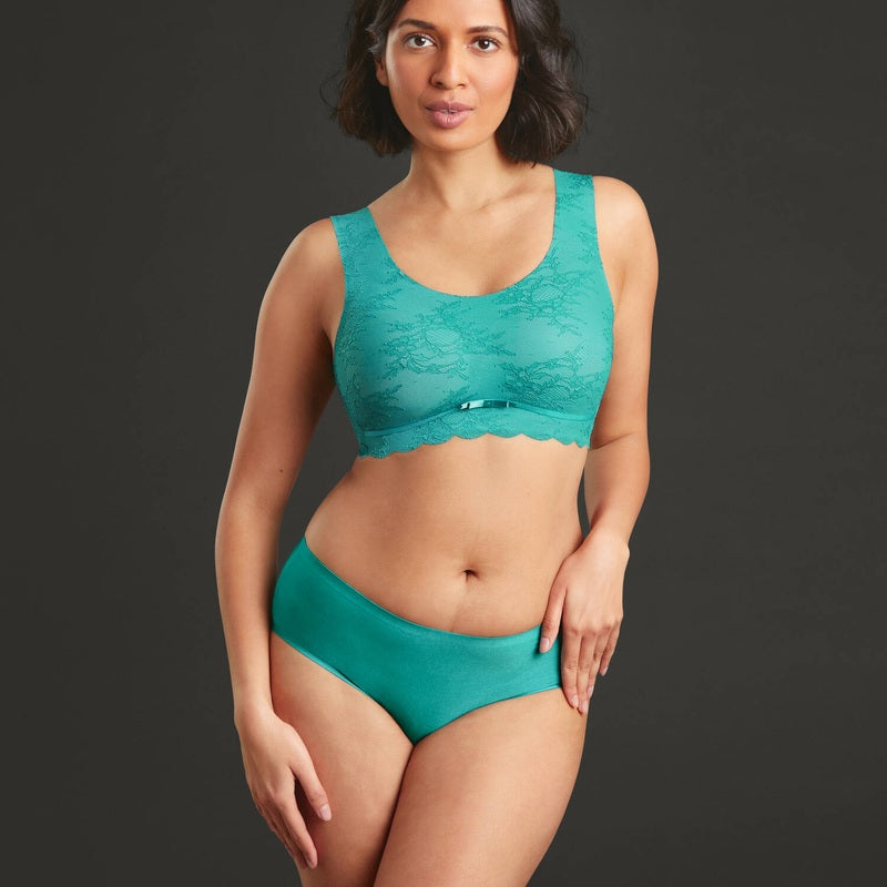 Sutiã bralette com bojo de Renda Essential Light Emerald