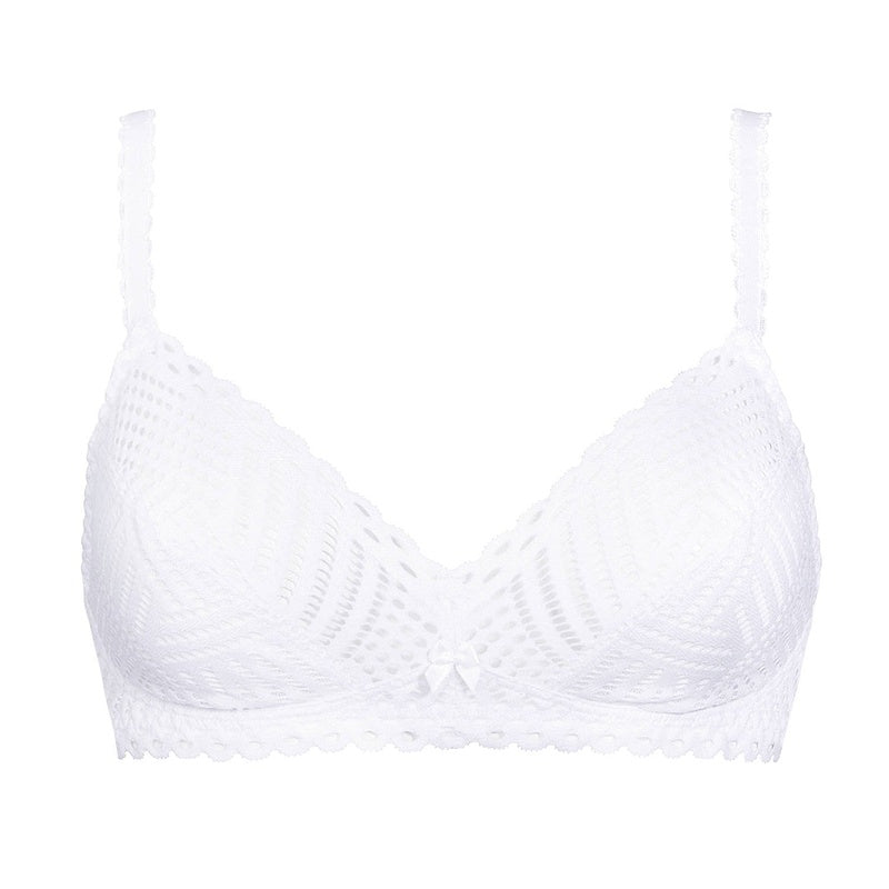 Sutiã de Renda sem fio Tressage Graphic Tressage Blanc
