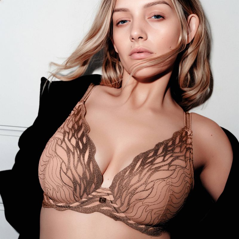 Sutiã Triangular com bojo Vibe Cannelle Lurex