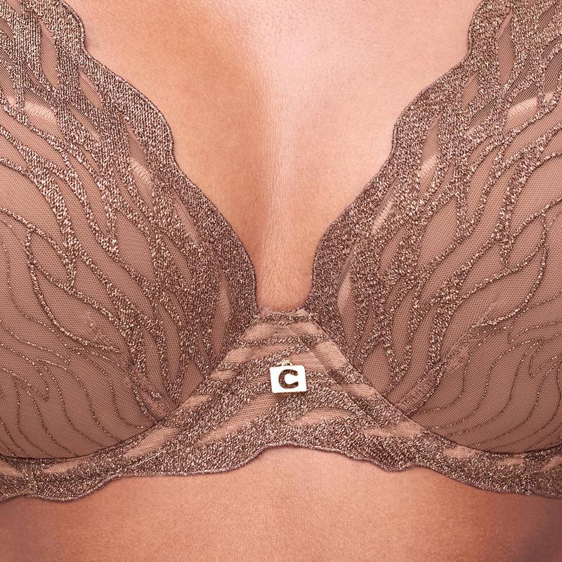Sutiã Triangular com bojo Vibe Cannelle Lurex