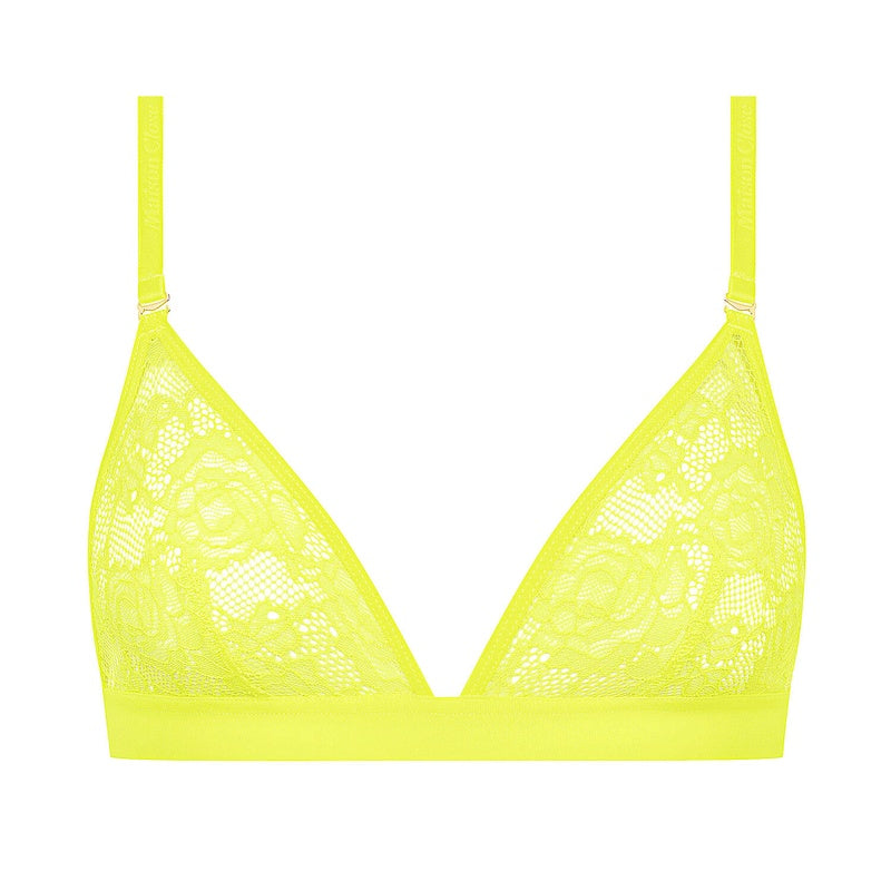Sutiã Triangular em Renda com alças removíveis Flashback Néon Jaune Fluo