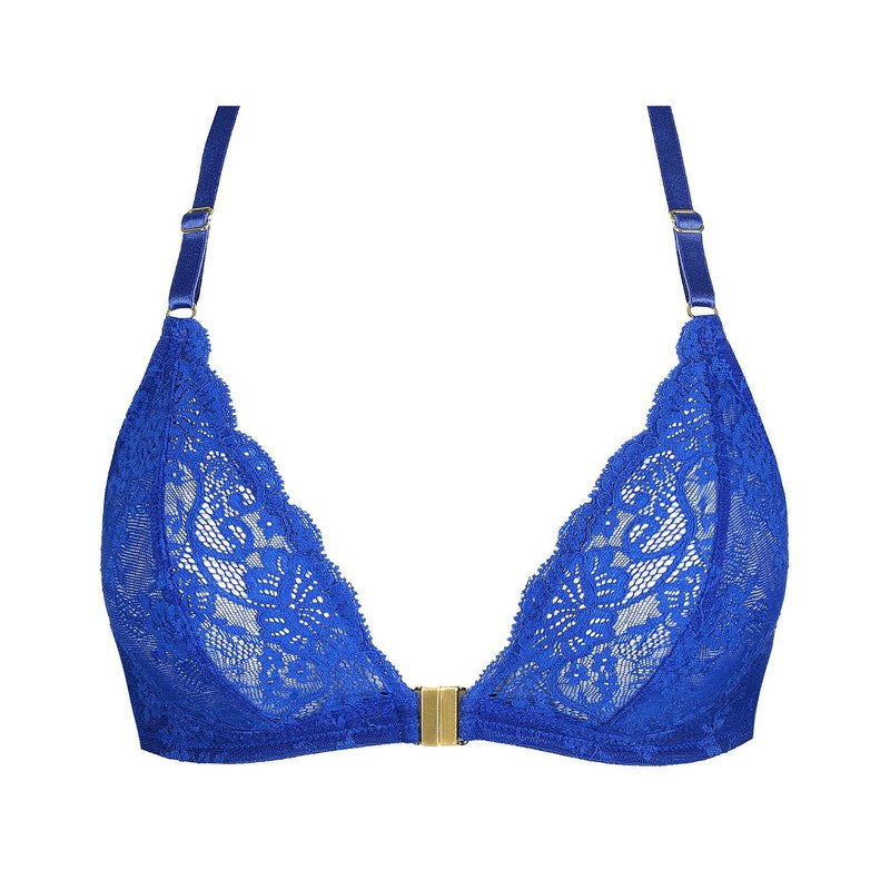 Sutiã Triângulo de Renda com Abertura Frontal Melipha Blue Print