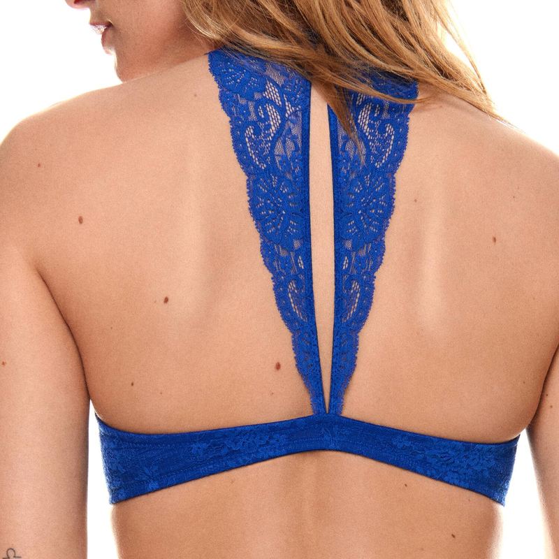 Sutiã Triângulo de Renda com Abertura Frontal Melipha Blue Print