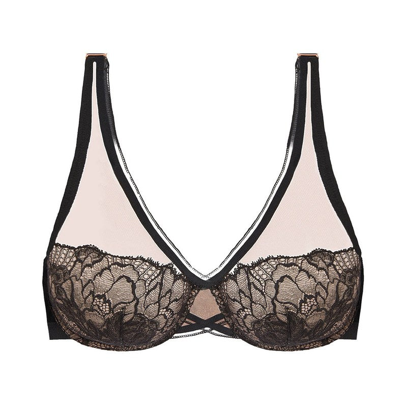 Sutiã Triangular de Renda com bojo alto Fleur dArt