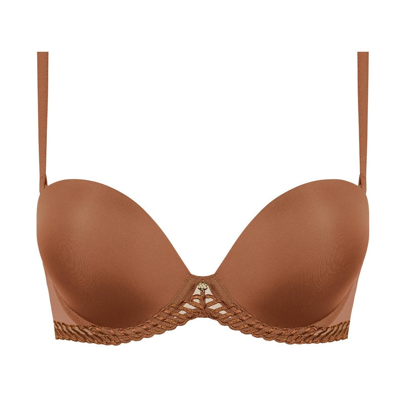 Sutiã Push-Up tipo bandeau Sheer Emotion Honey