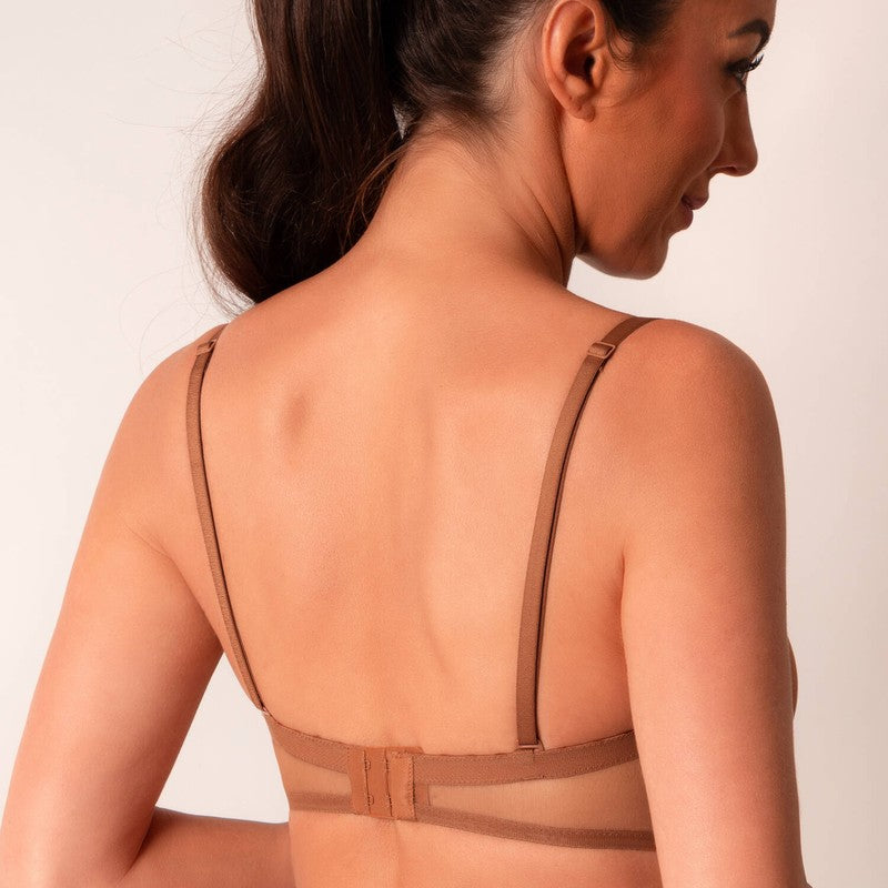 Sutiã Push-Up tipo bandeau Sheer Emotion Honey