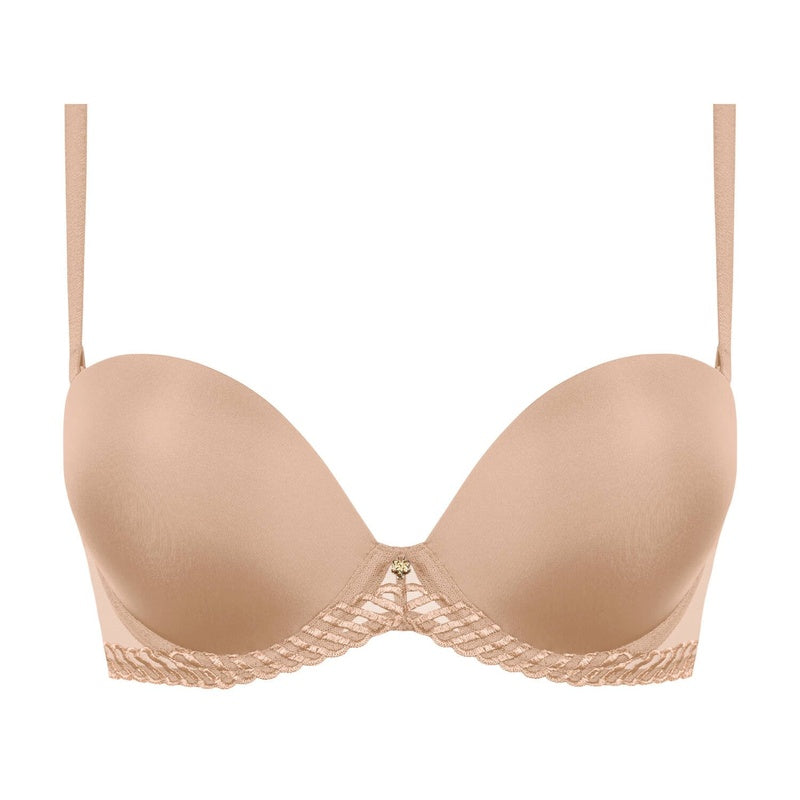 Sutiã Push-Up tipo bandeau Sheer Emotion Sand