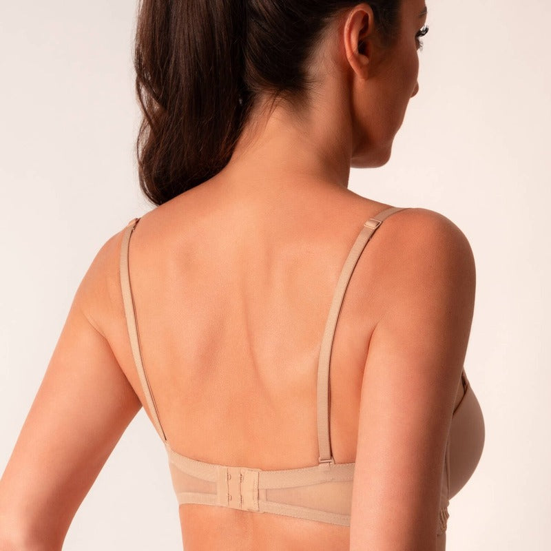 Sutiã Push-Up tipo bandeau Sheer Emotion Sand
