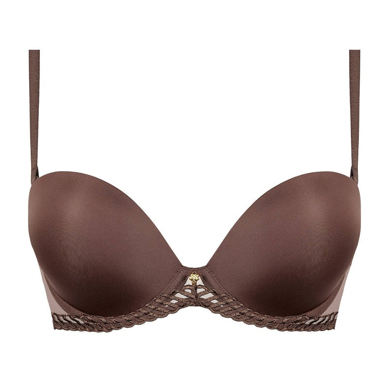 Sutiã Push-Up tipo bandeau Sheer Emotion Sépia