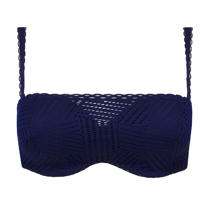 Sutiã cai-cai acolchoado Tressage Graphic Tressage Marine