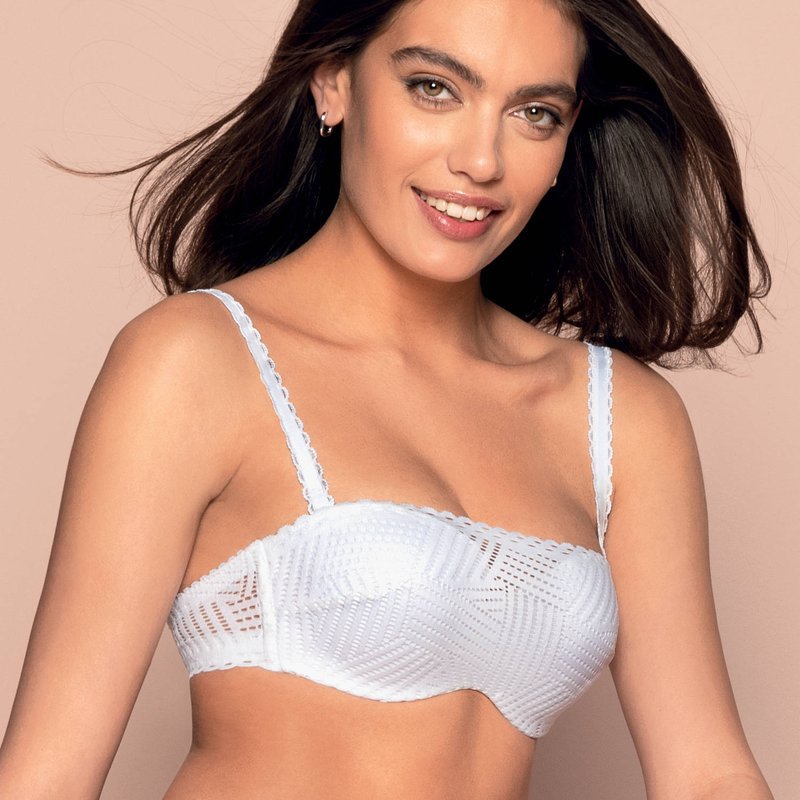 Sutiã cai-cai acolchoado Tressage Graphic Tressage Blanc