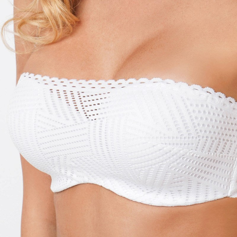 Sutiã cai-cai acolchoado Tressage Graphic Tressage Blanc