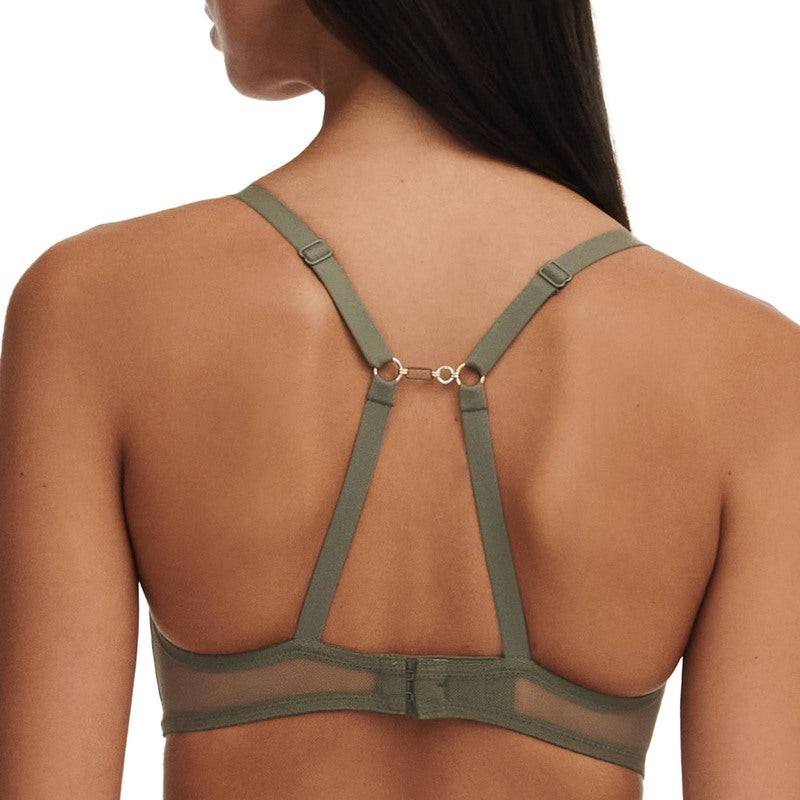 Sutiã bandeau com bojo de Renda Spark Khaki