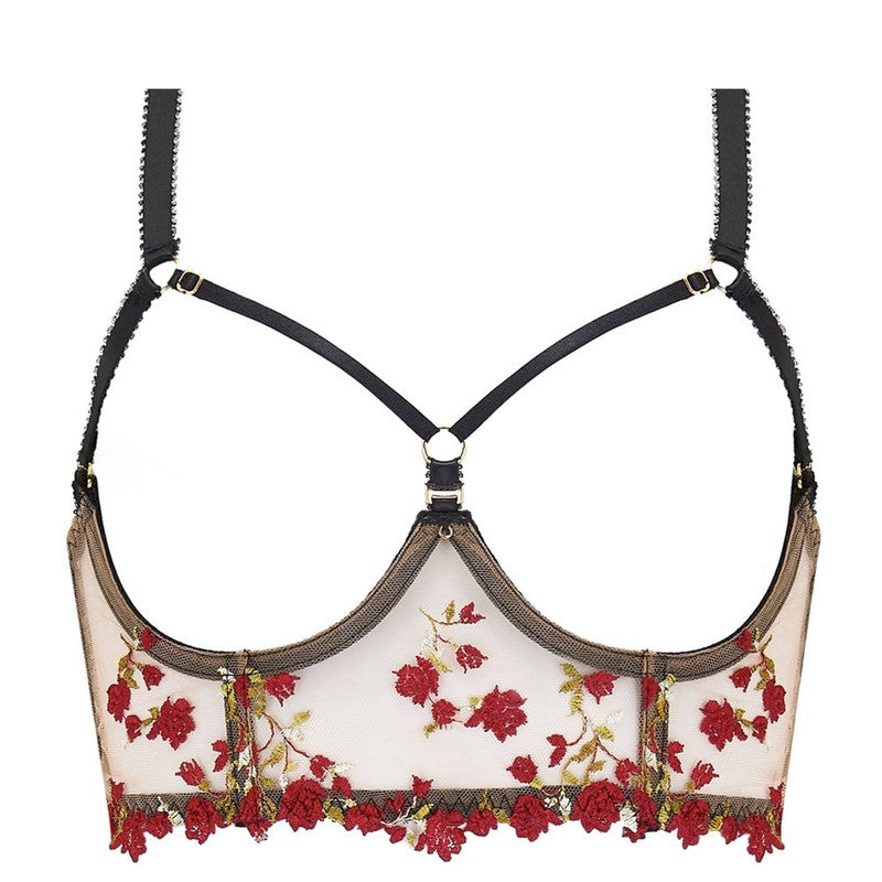 Sutiã Ouvert bustier Charlotte Red Roses