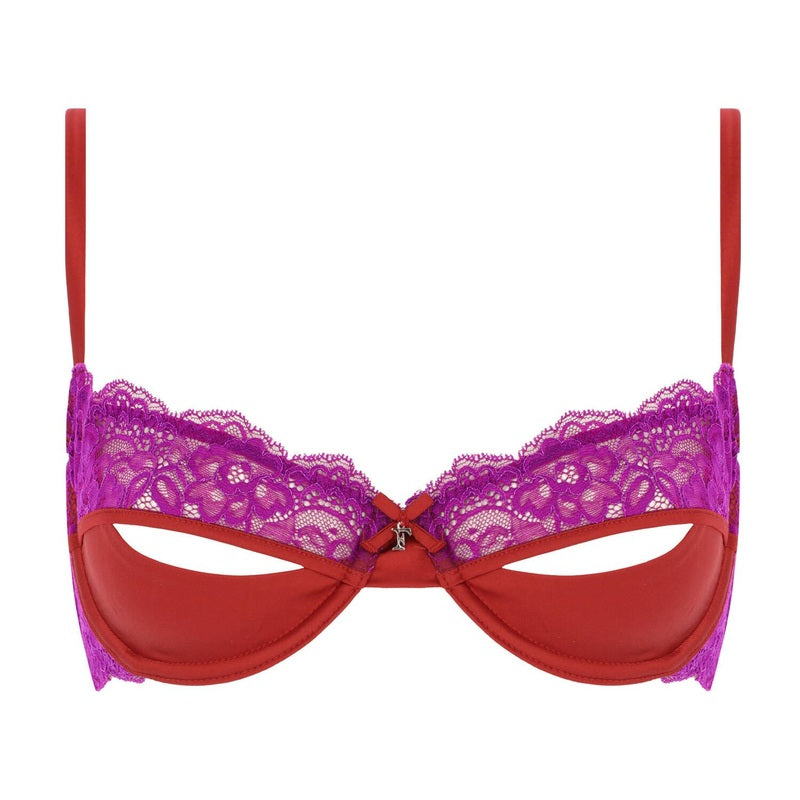 Sutiã aberto Demi-cup de Seda e Renda Naomi Lace Vixen