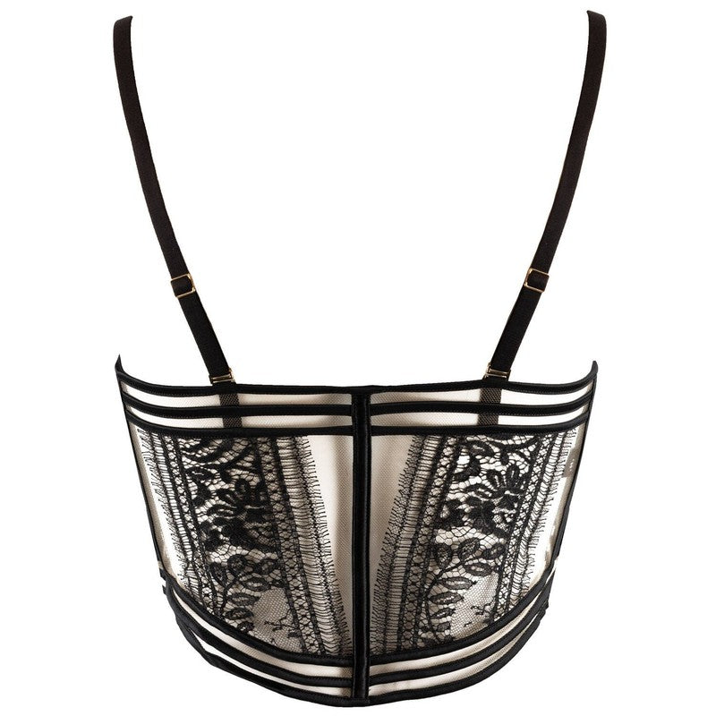 Sutiã Bustier de Seda e Renda com abertura frontal Batignolles