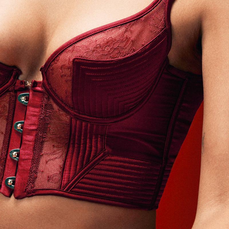 Sutiã Bustier de Seda Palace Red