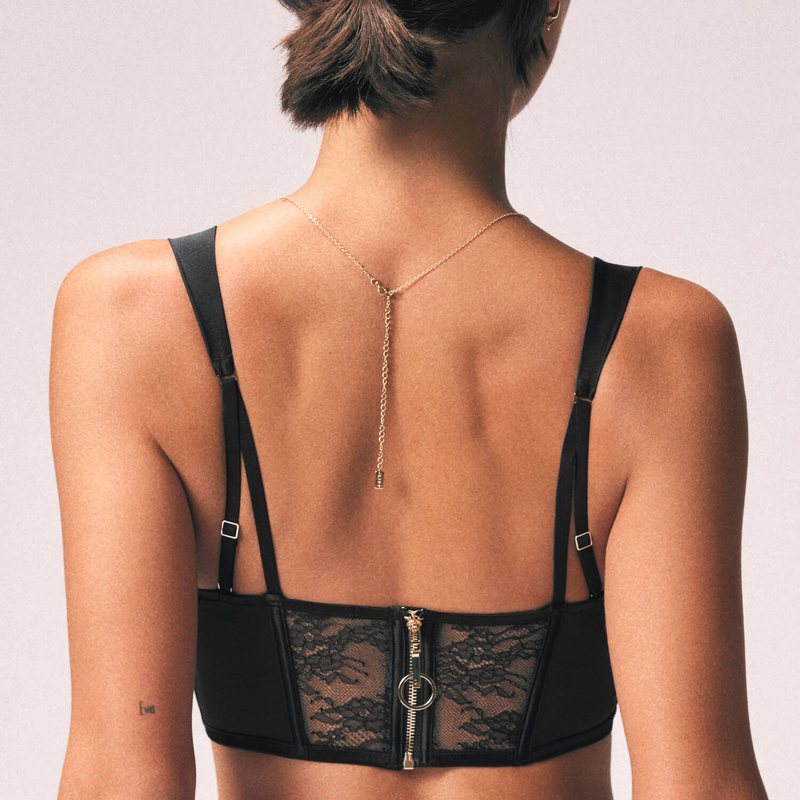 Sutiã Bustier de Seda e Renda Dark Sully
